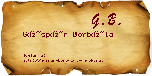 Gáspár Borbála névjegykártya