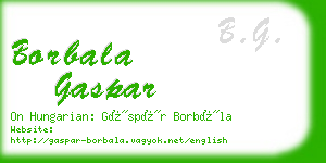 borbala gaspar business card
